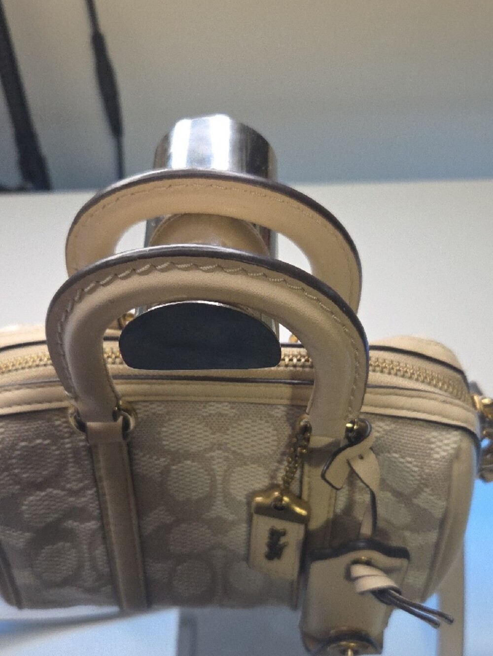 Coach Ruby 18 Cream Signature Mini Satchel with Gold Hardware - Picture 3 of 9